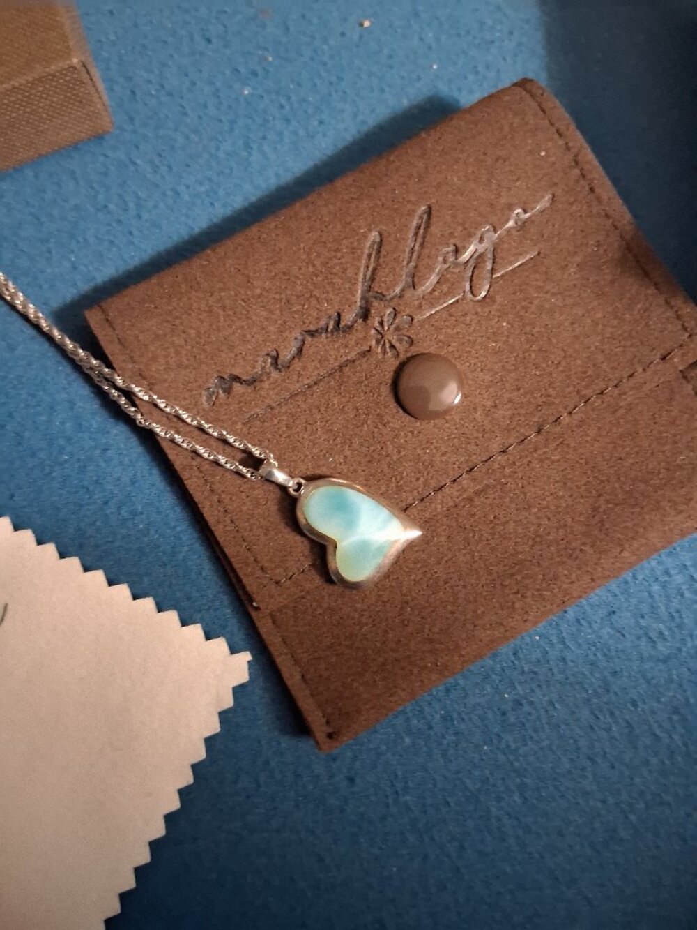 Beautiful larimar heart necklace